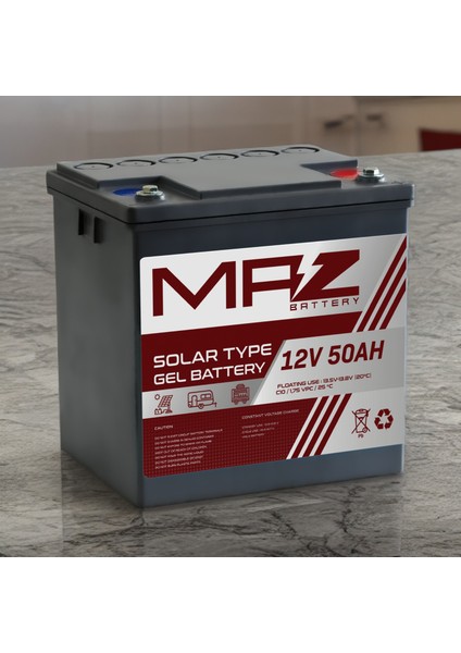 12 Volt 50 Amper Solar Jel Akü 12V 50AH (Yeni Üretim) indirimleri