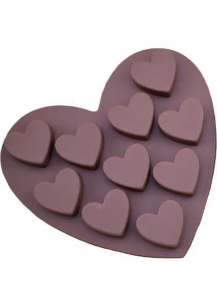 10 Küçük Kalp Silikon Kek Pişirme Kalıbı (Yurt Dışından)