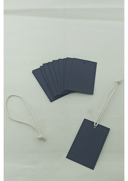 50 Adet 5 x 8cm Siyah Kart Seti + 50 Adet 32CM Krem Örgü Mumlu Ip