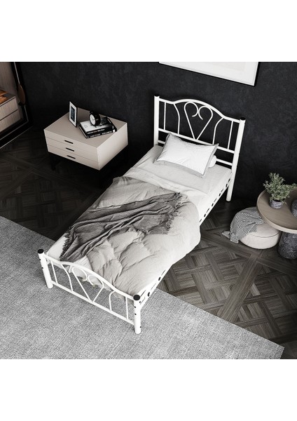 Orkide Tek Kişilik Ferforje Metal Karyola 100x200 Beyaz modelleri
