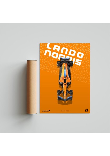 Lando Norris 21 x 30 cm - Siyah Çerçeveli