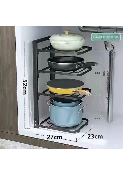 Mutfak Ayarlanabilir Dört Katmanlı Tencere Rafı (Yurt Dışından) fiyatları