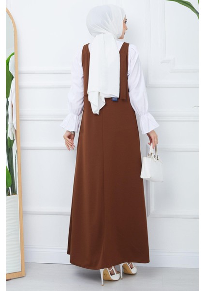 Nehir Örme Jile Elbise Kahverengi HM2389