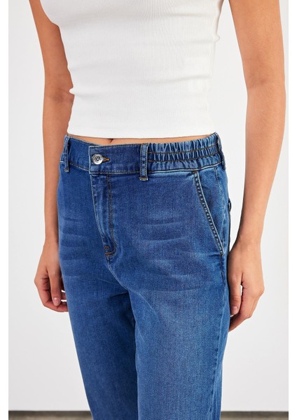 Kadın Norah Dark Blue Beli Lastikli Jean Pantolon (Lyocell) fiyatları