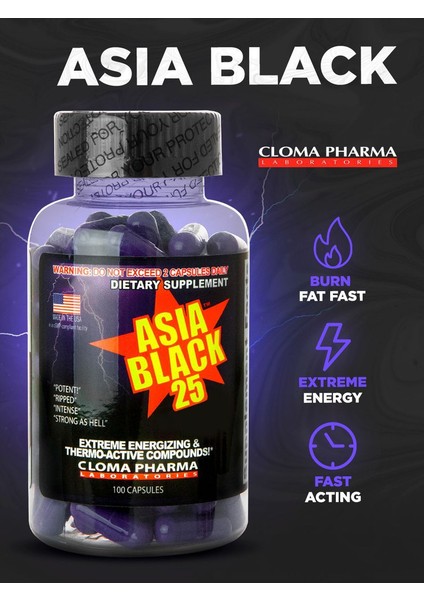 Asia Black Extreme Fat Burner 25 Mg Ephedra 100 Kapsul fiyatları