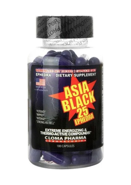 Asia Black Extreme Fat Burner 25 Mg Ephedra 100 Kapsul