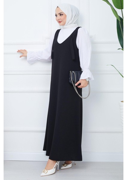 Nehir Örme Jile Elbise Siyah HM2389 modelleri