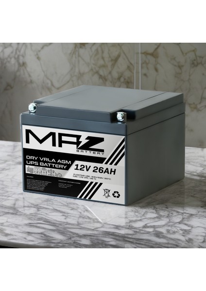 12 Volt 26 Amper (Ah) Kuru Agm Vrla Akü (Yeni Üretim)