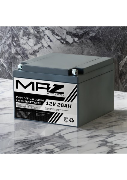 12 Volt 26 Amper (Ah) Kuru Agm Vrla Akü (Yeni Üretim)