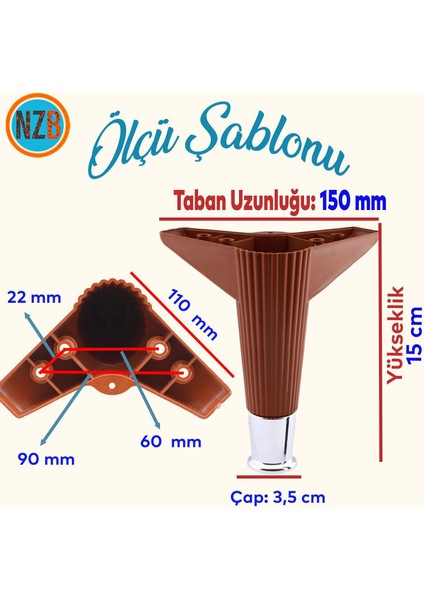 Mobilya Takımı Kanepe Çekyat Sehpa Tv Ünitesi Koltuk Ayağı Baza Ayakları Ceviz Krom 15 cm fiyatları