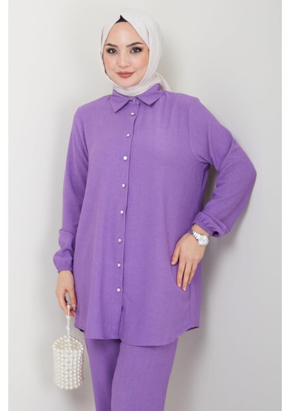 Bürümcük Gömlekli Takım Lila HM2394