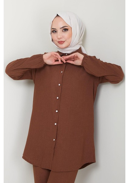 Bürümcük Gömlekli Takım Kahverengi HM2394