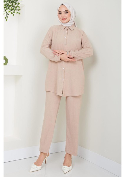 Bürümcük Gömlekli Takım Bej HM2394