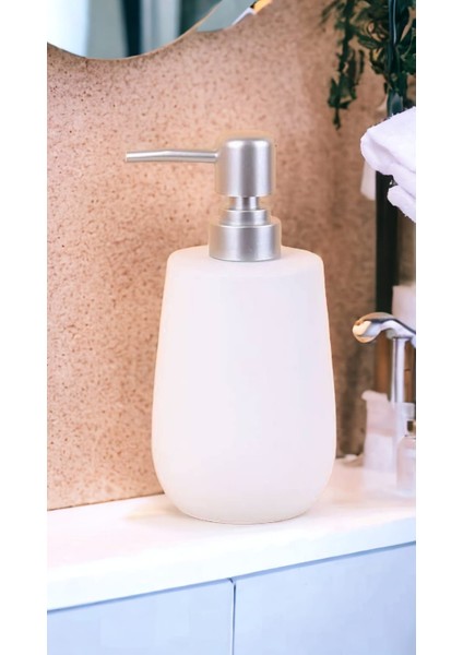 Stone Lüks Camsı Mat Seramik Banyo Mutfak Sıvı Sabunluk Bulaşık Deterjanlık Gümüş Silver Kapak modelleri