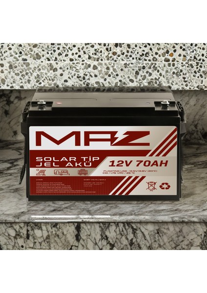 12 Volt 70 Amper (Ah) Solar Jel Akü (Güneş Paneli Akü) modelleri