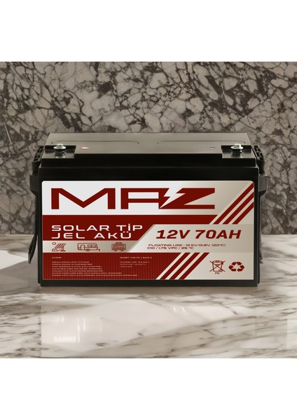 12 Volt 70 Amper (Ah) Solar Jel Akü (Güneş Paneli Akü) indirimleri