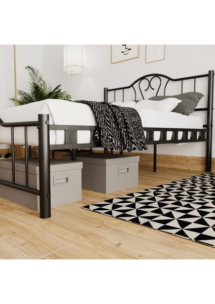 Orkide Çift Kişilik Ferforje Metal Karyola 140x200 Siyah fırsatları