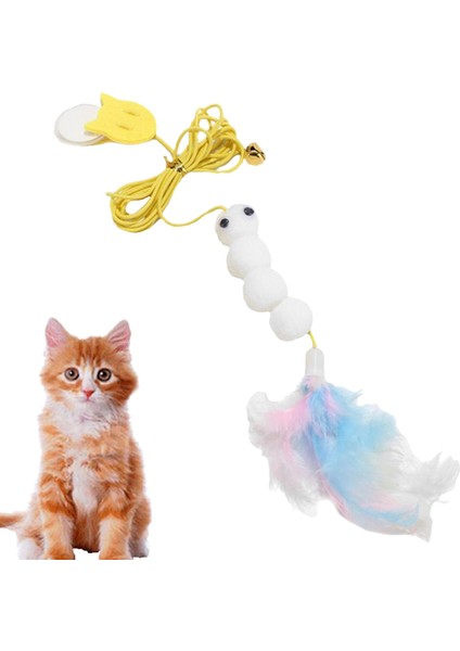 Kedi Teaser Oyuncak Interaktif Geri Çekilebilir Egzersiz Yakalayıcı Oynarken Tüy Solucanını Kovalıyor (Yurt Dışından) fırsatları