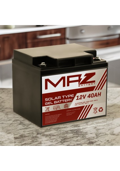 12 Volt 40 Amper Solar Jel Akü 12V 40AH (Yeni Üretim) modelleri
