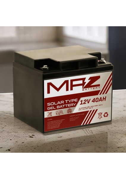 12 Volt 40 Amper Solar Jel Akü 12V 40AH (Yeni Üretim) fırsatları