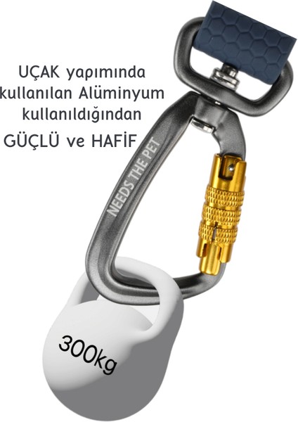 Su Geçirmez Güçlü Kancalı Sarı Köpek Gezdirme Kayışı 2M