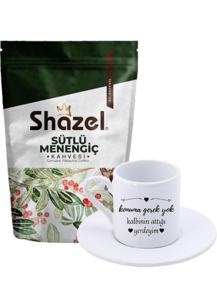 Sütlü Menengiç Kahvesi 200 Gr. + Kalbinin Attığı Yerdeyim Türk Kahvesi Fincanı