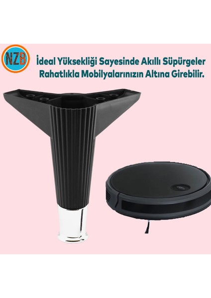 Mobilya Takımı Çekyat Kanepe Sehpa Tv Ünitesi Koltuk Ayağı Baza Ayak Siyah Krom 15 cm fırsatları