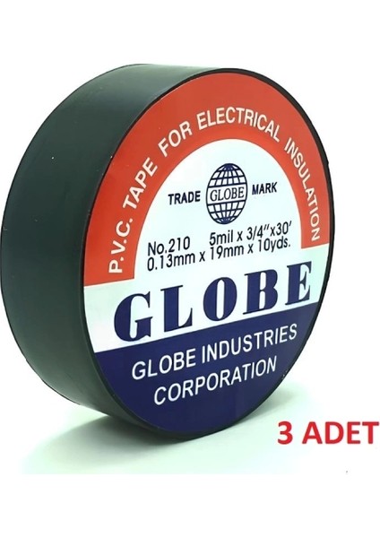 Globe Elektrik Bandı 3 Adet Siyah