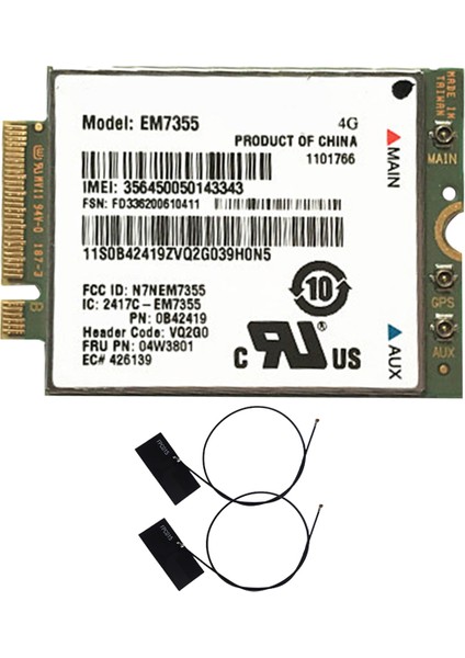 EM7355 04W3801 4g Lte Wwan Kartı + Anten GOBI5000 X240 W540 T440P T431S T540P X1 Karbon 4g Modülü (Yurt Dışından)