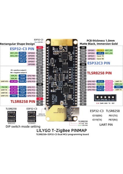T-Zigbee ESP32-C3 TLSR8258 Zigbee Ultra Düşük Güç Iot Geliştirme Kurulu Wifi Bluetooth Akıllı Kontrol Modülü (Yurt Dışından)