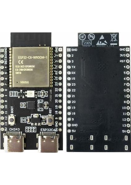 ESP32-C6-DEVKITC-1-N4 ESP32-C6 Geliştirme Kartı Çekirdek Kartı Rısc-V ESP32 Wifi Modülü Tip-C Geliştirme Kartı Çekirdek Kartı (Yurt Dışından)