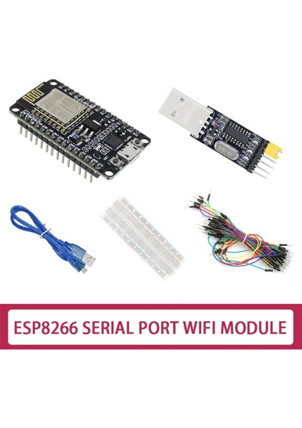 ESP-12E ESP8266 CP2102 V3 Wıfı Geliştirme Kartı + Usb'den Seri Port Modülüne + Ekmek Tahtası + 65 Jumper + USB Kablosu (Yurt Dışından)