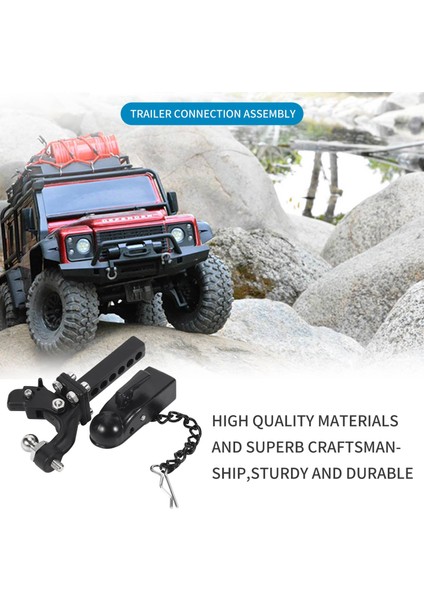 Metal Hitch Römork Kancası SCX10 90046 Trx4 1/10 Rc Paletli Araba Uzaktan Kumanda Araba Modeli Bebek Çocuk Için (Yurt Dışından)
