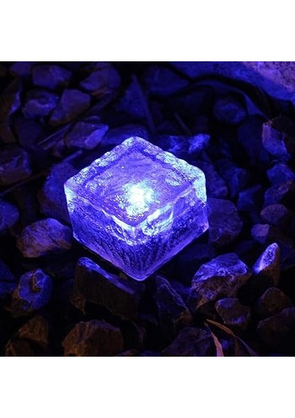 Kristal Tuğla Taş Görünümlü Solar Güneş Enerjili Buz Cam LED Bahçe Dekoratif Aydınlatma indirimleri