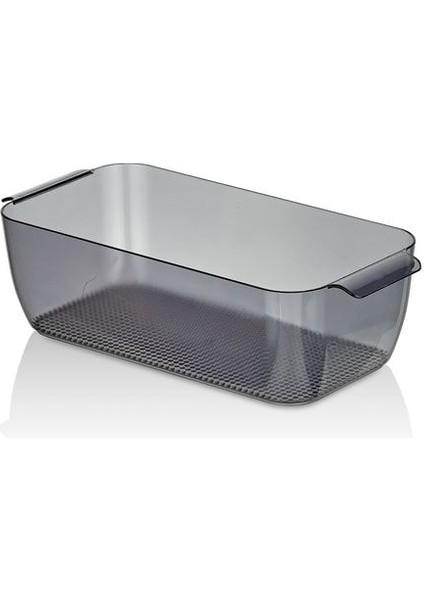 Buzdolabı Içi Meyve Sebze Sepeti Düzenleyici Organizer 15 cm x 28 cm Füme (1 Adet)