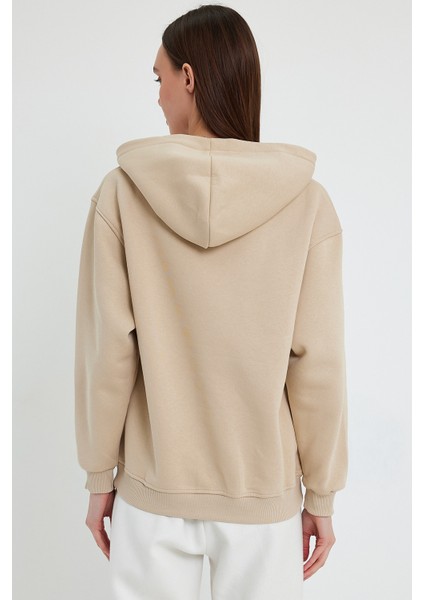 Bej Hoodie, Oversize Hoodie, Kadın Hoodie, Kanguru Cepli Hoodie modelleri