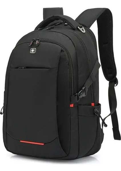 H02 17 Inç Seyahat Çantası Iş Anti Hırsızlık Sırt Çantası Erkekler Mochila USB Şarj 15.6 17 Inç Dizüstü Sırt Çantası Su Geçirmez Erkek Isviçre Sırt Çantaları (Yurt Dışından)