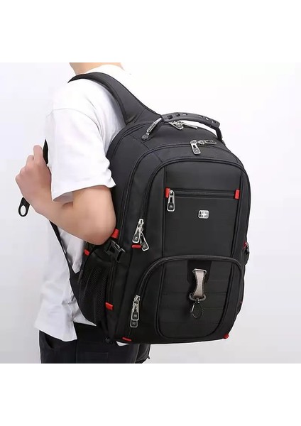 H02 17 Inç Seyahat Çantası Iş Anti Hırsızlık Sırt Çantası Erkekler Mochila USB Şarj 15.6 17 Inç Dizüstü Sırt Çantası Su Geçirmez Erkek Isviçre Sırt Çantaları (Yurt Dışından)