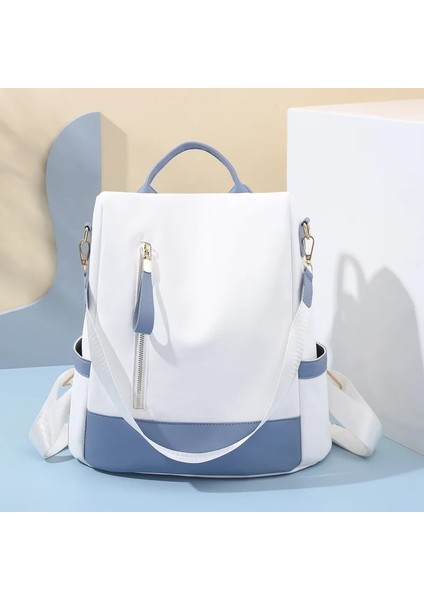 Mavi Kadın Sırt Çantaları Omuz Çantaları Kadın Anti-Hırsızlık Geri Fermuar Sırt Çantası Kızlar Okul Çantası Çanta Seyahat Tek Omuz Çantası Naylon (Yurt Dışından) modelleri