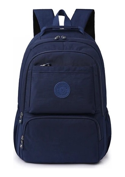 Derin Mavi L34CMH46CMW18CM 2023 Yeni Sevimli Naylon Kadın Günlük Alışveriş Çok Cep Sırt Çantaları Su Geçirmez Anti-Hırsızlık Basit Kolej Çantası Gençlik Kız Sırt Çantaları (Yurt Dışından)