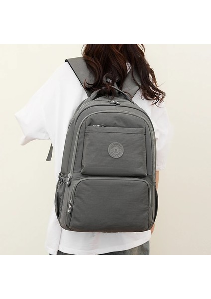 Derin Mavi L34CMH46CMW18CM 2023 Yeni Sevimli Naylon Kadın Günlük Alışveriş Çok Cep Sırt Çantaları Su Geçirmez Anti-Hırsızlık Basit Kolej Çantası Gençlik Kız Sırt Çantaları (Yurt Dışından) fırsatları