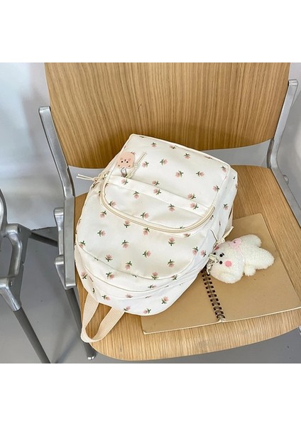 Mavi Küçük Naylon Kadın Sırt Çantaları Rahat Hafif Sırt Çantası Anti-Hırsızlık Sırt Çantası Peluş Ayı Charm Kızlar Için (Yurt Dışından) indirimleri