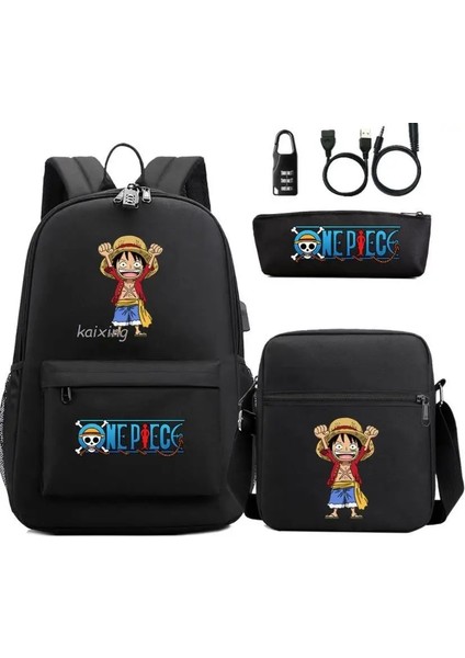 Resim Rengi 16 Inç Sıcak Tek Parça Luffy Okul Çantası Su Geçirmez Seyahat USB Anti Hırsızlık Sırt Çantası Kadın Erkek Dizüstü Seyahat Çantası Açık Spor Mochilas (Yurt Dışından) fırsatları