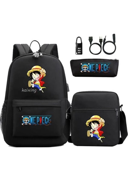 Resim Rengi 16 Inç Sıcak Tek Parça Luffy Okul Çantası Su Geçirmez Seyahat USB Anti Hırsızlık Sırt Çantası Kadın Erkek Dizüstü Seyahat Çantası Açık Spor Mochilas (Yurt Dışından) indirimleri