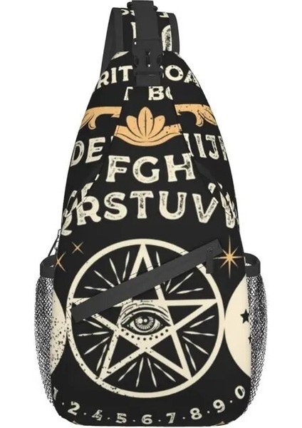 Stil 7 39X19X9CM Erkek Moda Spor Çantaları Anti-Hırsızlık Ruh Kurulu Ouija Iskeletler ile Crossbody Omuz Sırt Çantası Çok Amaçlı Sling Sırt Çantası (Yurt Dışından)