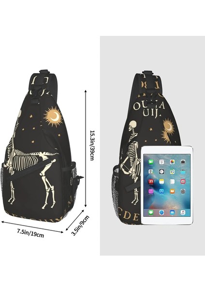 Stil 7 39X19X9CM Erkek Moda Spor Çantaları Anti-Hırsızlık Ruh Kurulu Ouija Iskeletler ile Crossbody Omuz Sırt Çantası Çok Amaçlı Sling Sırt Çantası (Yurt Dışından) modelleri