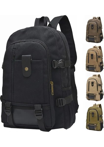 Koyu Haki Çok Fonksiyonlu Seyahat Çantaları Sırt Çantası Anti-Hırsızlık Tasarım Omuz Çantası Kadın Çanta Spor Çanta Crossbody Çanta Kanvas Sırt Çantası (Yurt Dışından) modelleri