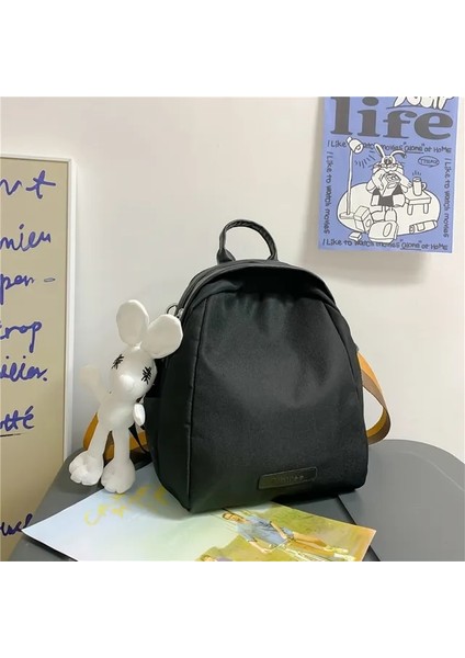 Siyah Düz Renk Kadın Sırt Çantası Yeni Bayanlar Anti-Hırsızlık Sırt Çantası Yüksek Kaliteli Naylon Kadın Seyahat Çantaları Moda Bayanlar Omuz Çantası Kesesi (Yurt Dışından)