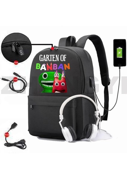 882-GXBU-H3 Banban Of Komik Oyun Garten 2 USB Şarj Anti Hırsızlık Sırt Çantaları Erkekler Açık Spor Seyahat Okul Çantaları Büyük Kapasiteli Iş Çantası (Yurt Dışından) modelleri