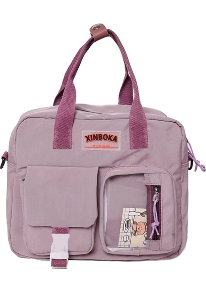 Mor Sırt Çantası Omuz Çantası Anti-Hırsızlık Hoolbag Rozeti Kütüphane Için Crossbody Çanta (Yurt Dışından) fiyatları